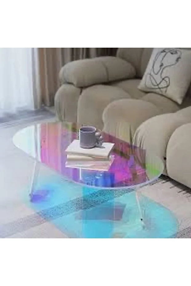  Kristal Gökkuşağı Akrilik Pleksi Sehpa